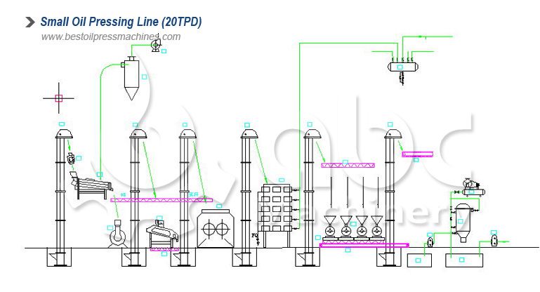 15~20tpd edible oil pressing line layout
