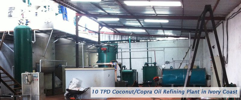10TPD small coconut oil refining machine setup in Ivory Coast