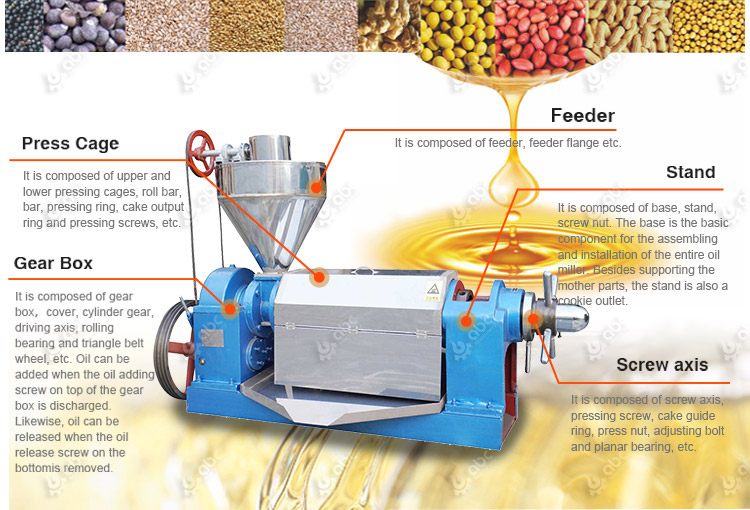 small oil press machine structure